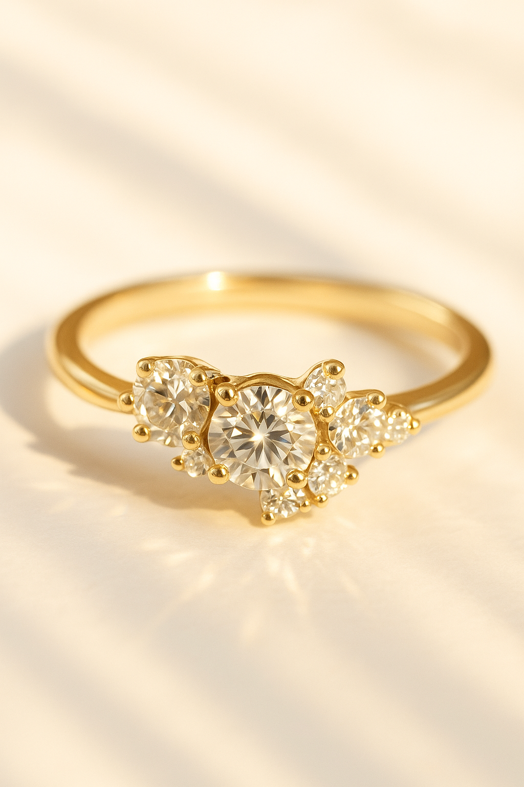Diamond cluster ring in white gold