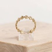 Gold Leaf Vine Wedding Band, 4mm Botanical Ring, 9K 14K 18K Solid Gold - view 5