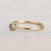 Salt pepper diamond stacking dainty ring in solid gold - view 7