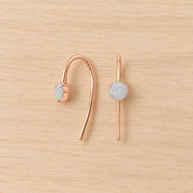 Australian white opal threader earrings, rose front view