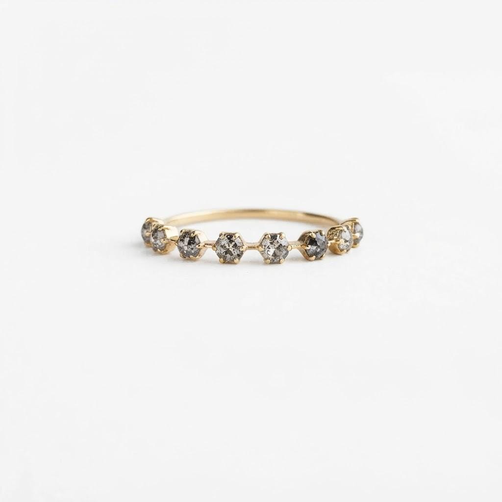 Eight-Stone Salt & Pepper Diamond Wedding Band, 0.40 ct, photo 1