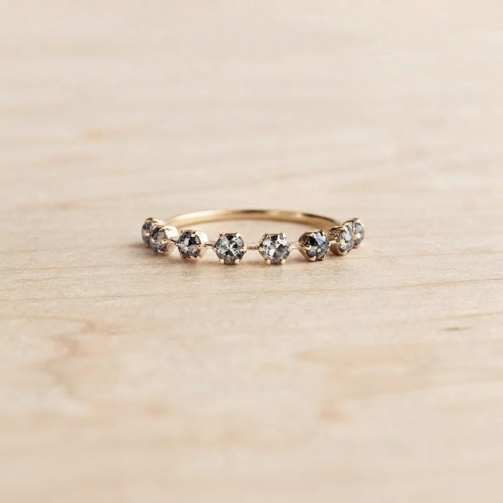 Eight-Stone Salt & Pepper Diamond Wedding Band, 0.40 ct, photo 2