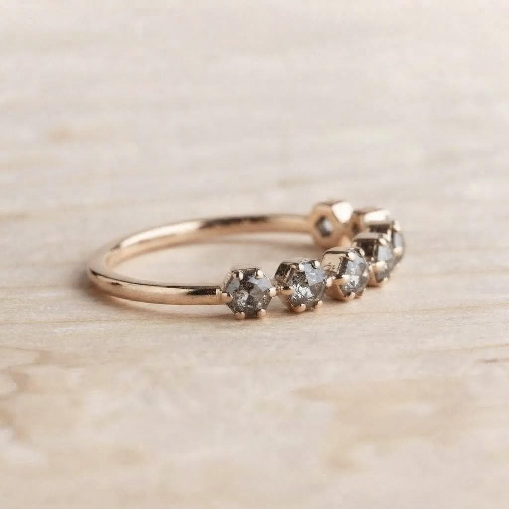 Eight-Stone Salt & Pepper Diamond Wedding Band, 0.40 ct, photo 7
