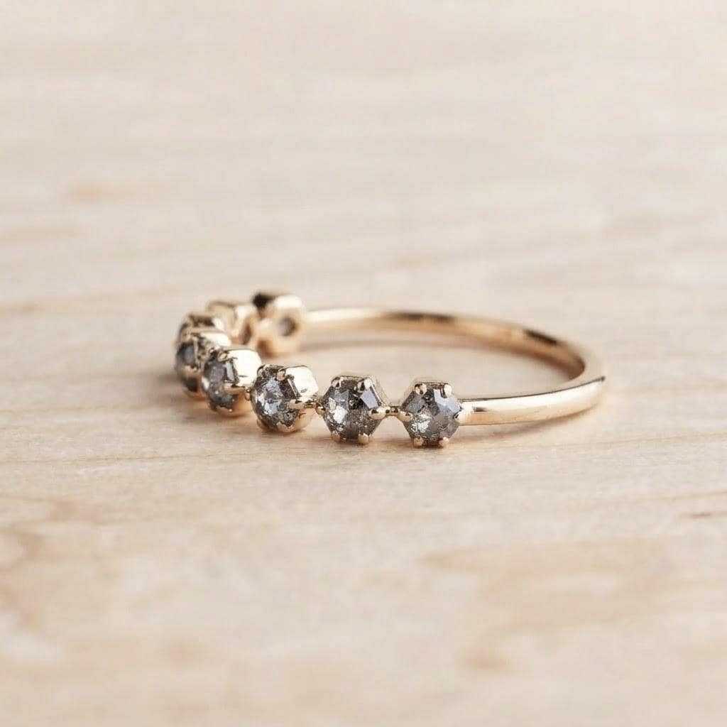 Eight-Stone Salt & Pepper Diamond Wedding Band, 0.40 ct, photo 8
