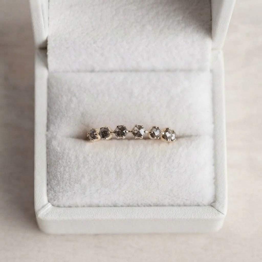 Eight-Stone Salt & Pepper Diamond Wedding Band, 0.40 ct, photo 12