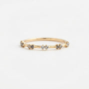 Paired Salt & Pepper Diamond Stacking Band, photo 1