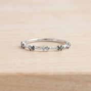 Paired Salt & Pepper Diamond Stacking Band, photo 3