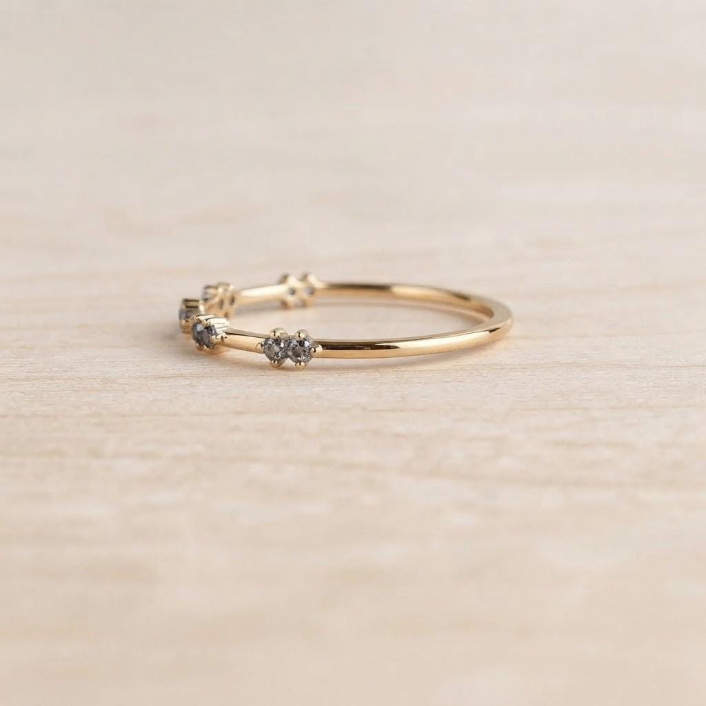 Paired Salt & Pepper Diamond Stacking Band, photo 7