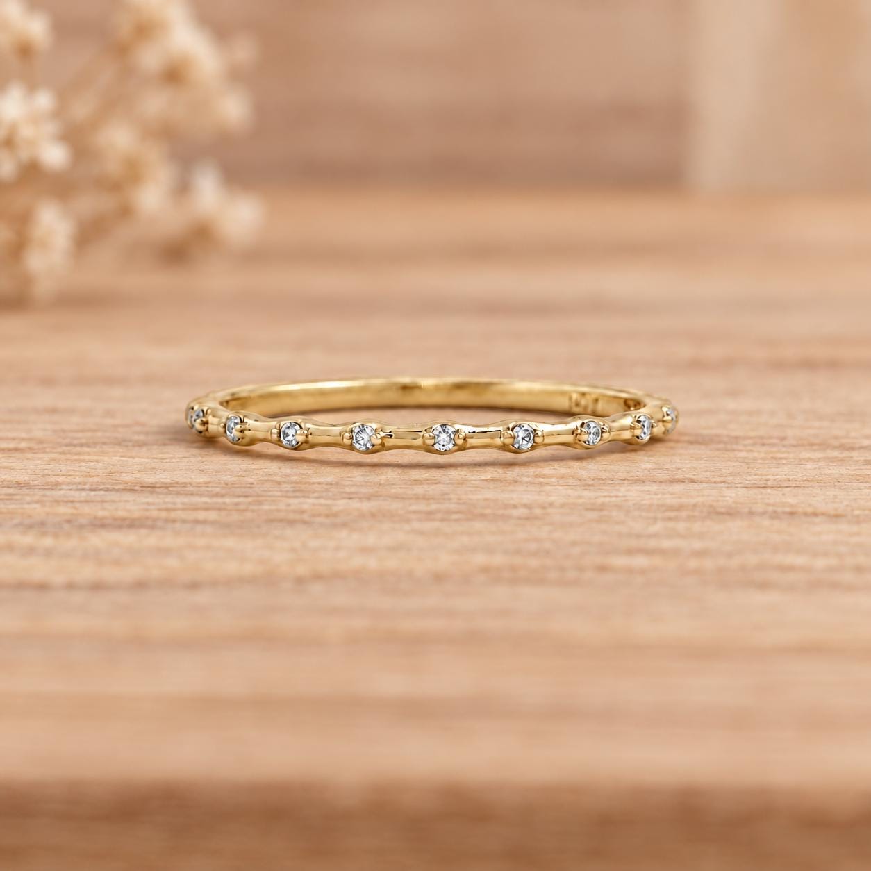 Petite Spaced Diamond Wedding Band, 0.055 ct, photo 3
