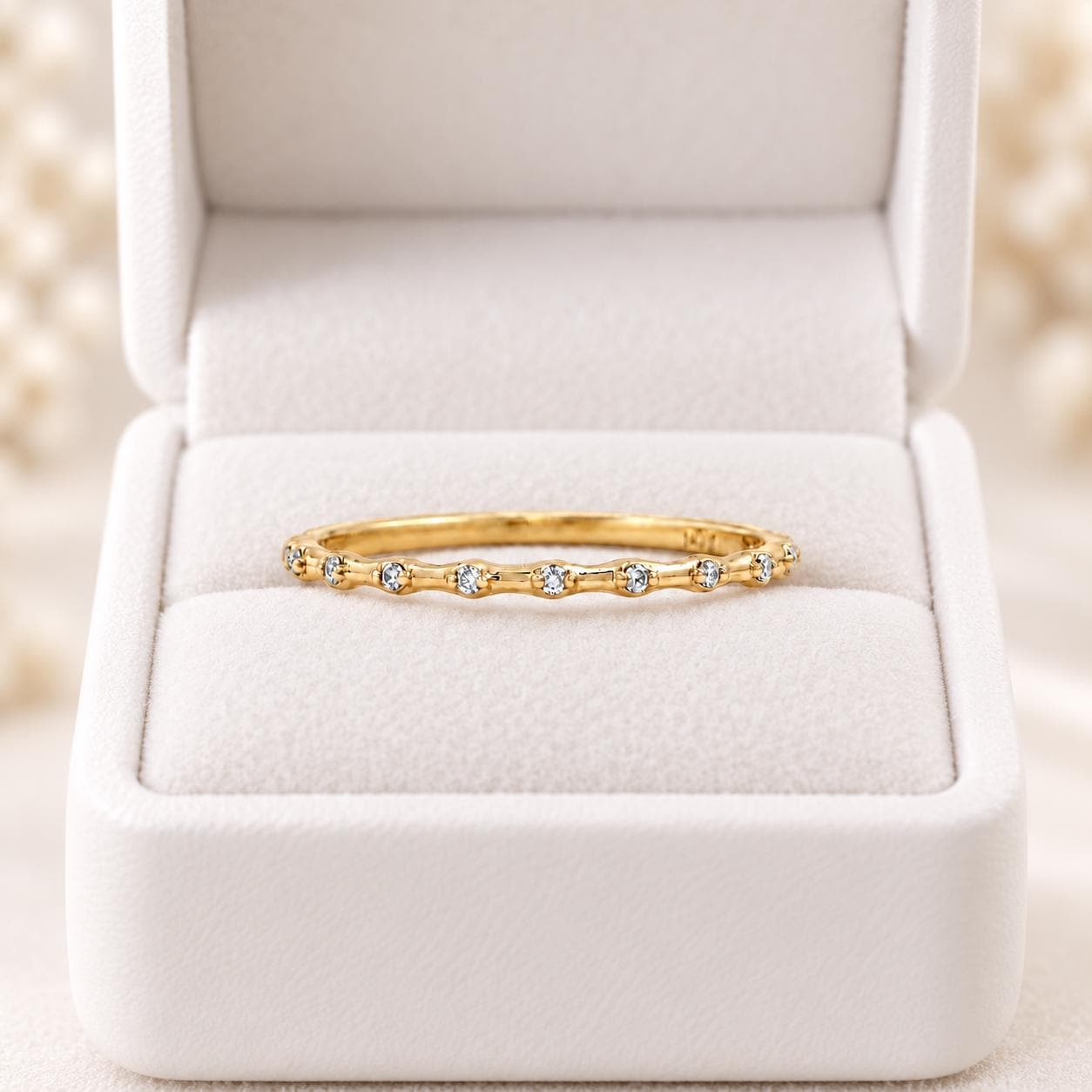 Petite Spaced Diamond Wedding Band, 0.055 ct, photo 8