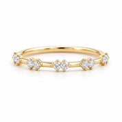 Paired Diamond Stacking Band in Solid Gold, 0.15 ct, photo 1