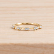 Paired Diamond Stacking Band in Solid Gold, 0.15 ct, photo 2
