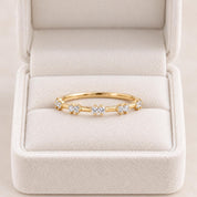 Paired Diamond Stacking Band in Solid Gold, 0.15 ct, photo 9