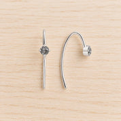 Rose-Cut Salt & Pepper Diamond Threader Earrings, photo 3