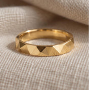 Faceted Geometric Gold Wedding Band, 3.8 mm, photo 1