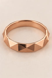 Faceted Geometric Gold Wedding Band, 3.8 mm, photo 3