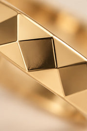 Faceted Geometric Gold Wedding Band, 3.8 mm, photo 5
