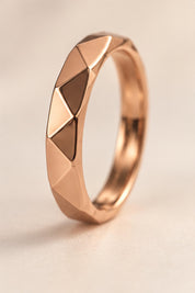 Faceted Geometric Gold Wedding Band, 3.8 mm, photo 6