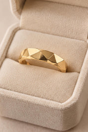 Faceted Geometric Gold Wedding Band, 3.8 mm, photo 7