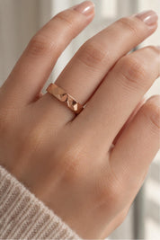 Faceted Geometric Gold Wedding Band, 3.8 mm, photo 9