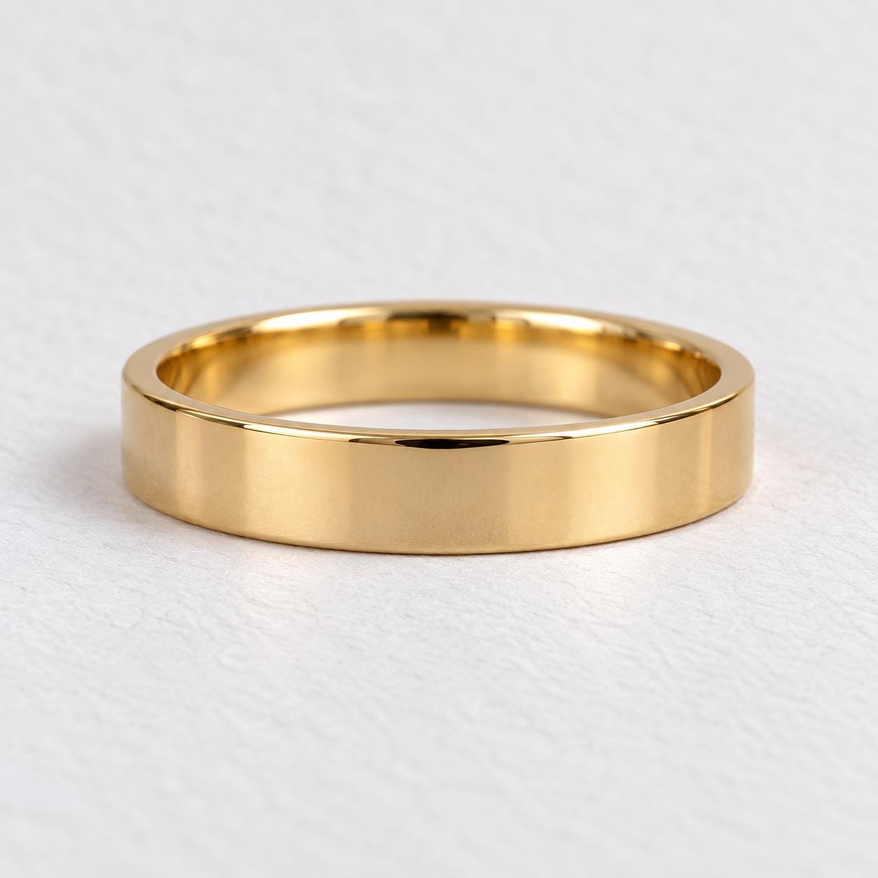 Engravable Flat Gold Wedding Band, 3 mm, photo 1