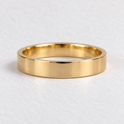 Engravable Flat Gold Wedding Band, 3 mm, photo 1