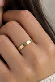 Engravable Flat Gold Wedding Band, 3 mm, photo 2