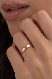Engravable Flat Gold Wedding Band, 3 mm, photo 3