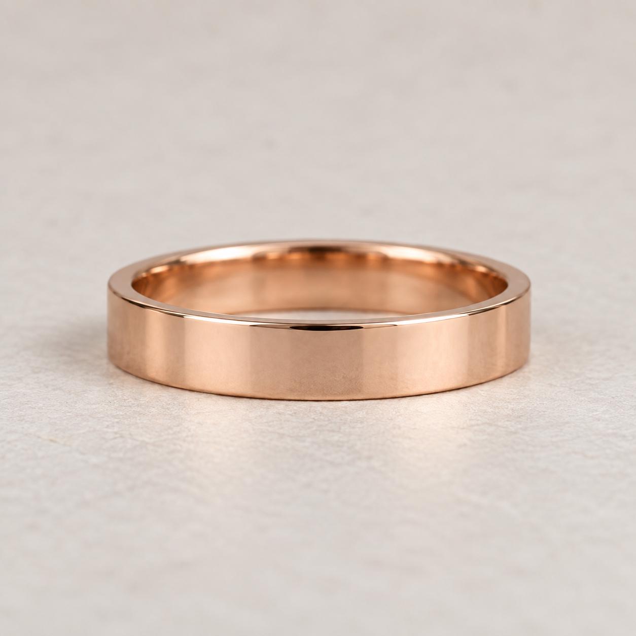 Engravable Flat Gold Wedding Band, 3 mm, photo 4