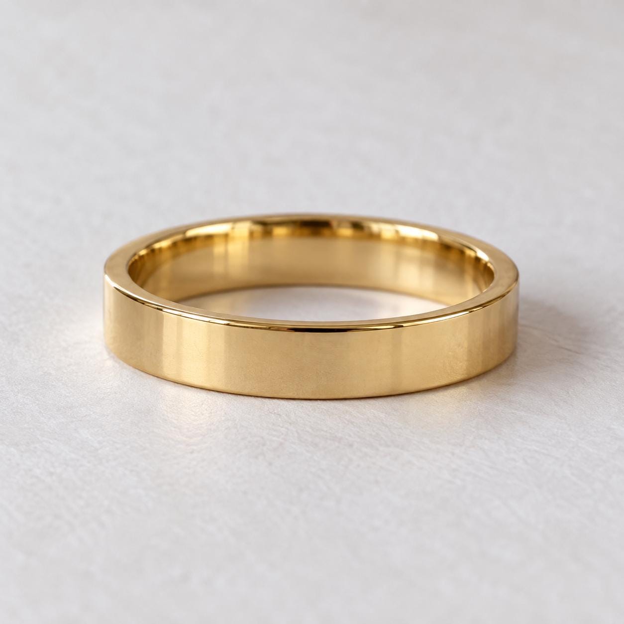 Engravable Flat Gold Wedding Band, 3 mm, photo 9