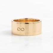 Engravable Wide Flat Gold Wedding Band, 8 mm, photo 1