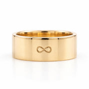 Engravable Wide Flat Gold Wedding Band, 8 mm, photo 2