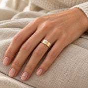 Engravable Wide Flat Gold Wedding Band, 8 mm, photo 5