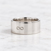 Engravable Wide Flat Gold Wedding Band, 8 mm, photo 6