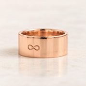 Engravable Wide Flat Gold Wedding Band, 8 mm, photo 7