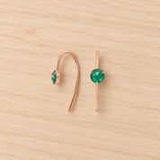 Natural Emerald Threader Earrings in Solid Gold, photo 4