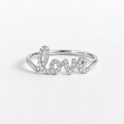 Diamond Love Script Ring in Solid Gold, photo 5