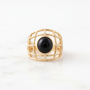 Black Onyx & Lab Diamond Lattice Ring, 8 mm, photo 1