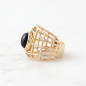 Black Onyx & Lab Diamond Lattice Ring, 8 mm, photo 3