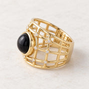 Black Onyx & Lab Diamond Lattice Ring, 8 mm, photo 4