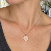 Personalized Engraved Gold Disc Necklace, 13 mm, photo 3