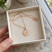 Personalized Engraved Gold Disc Necklace, 13 mm, photo 8