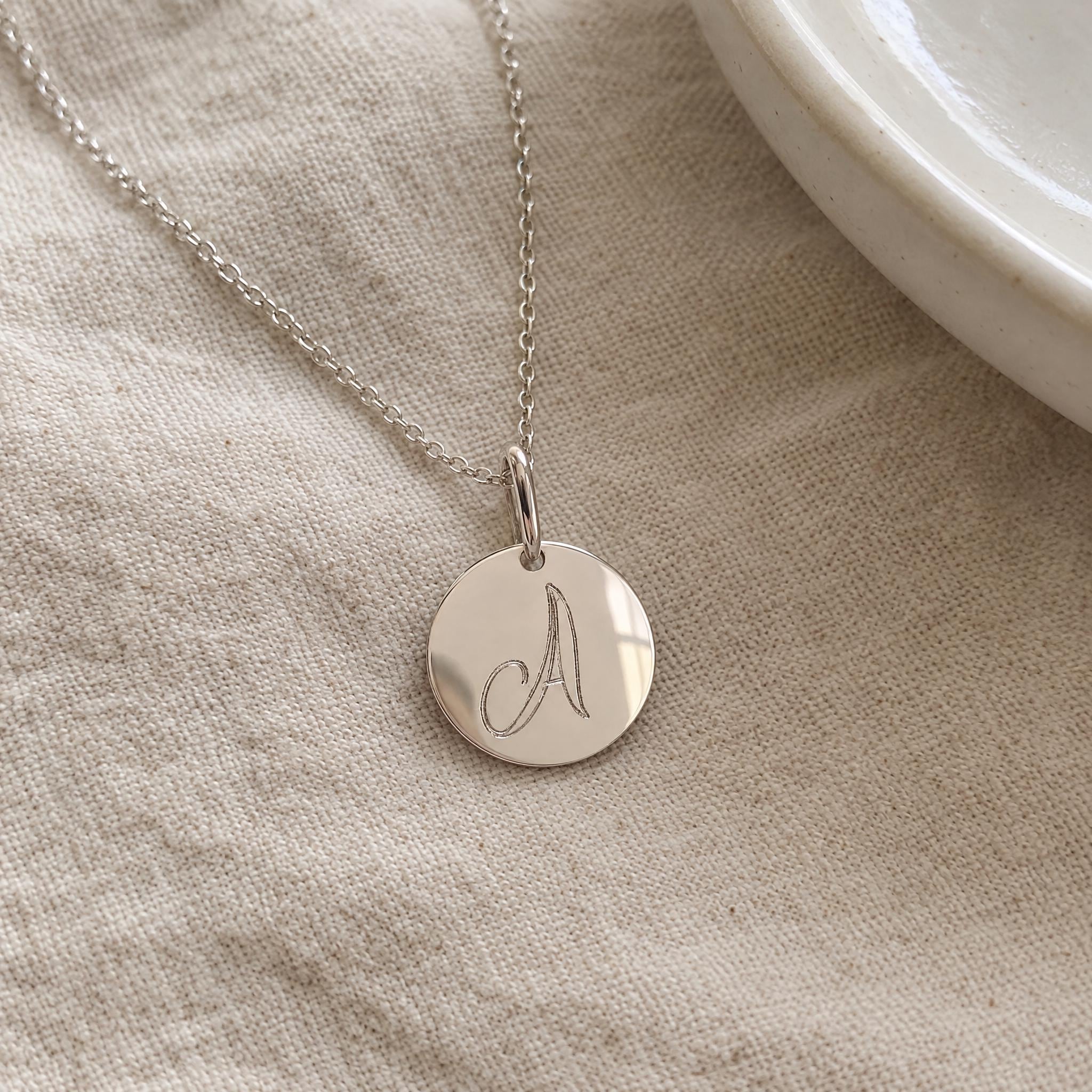 Personalized Engraved Gold Disc Necklace, 13 mm, photo 9