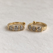 Natural Salt & Pepper Diamond Huggie Hoop Earrings, photo 1