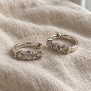 Natural Salt & Pepper Diamond Huggie Hoop Earrings, photo 9