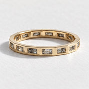 Flush-Set Salt & Pepper Baguette Diamond Eternity Band, photo 2