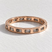 Flush-Set Salt & Pepper Baguette Diamond Eternity Band, photo 4