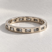 Flush-Set Salt & Pepper Baguette Diamond Eternity Band, photo 5