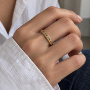 Flush-Set Salt & Pepper Baguette Diamond Eternity Band, photo 6