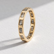 Flush-Set Salt & Pepper Baguette Diamond Eternity Band, photo 7